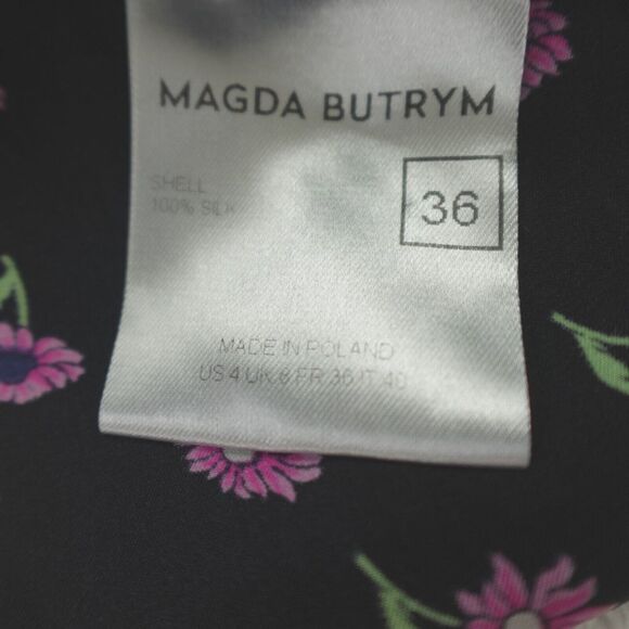 Magda Butrym Silk Floral Print Blouse Golem High Low Side‎ Slit - Picture 4 of 16
